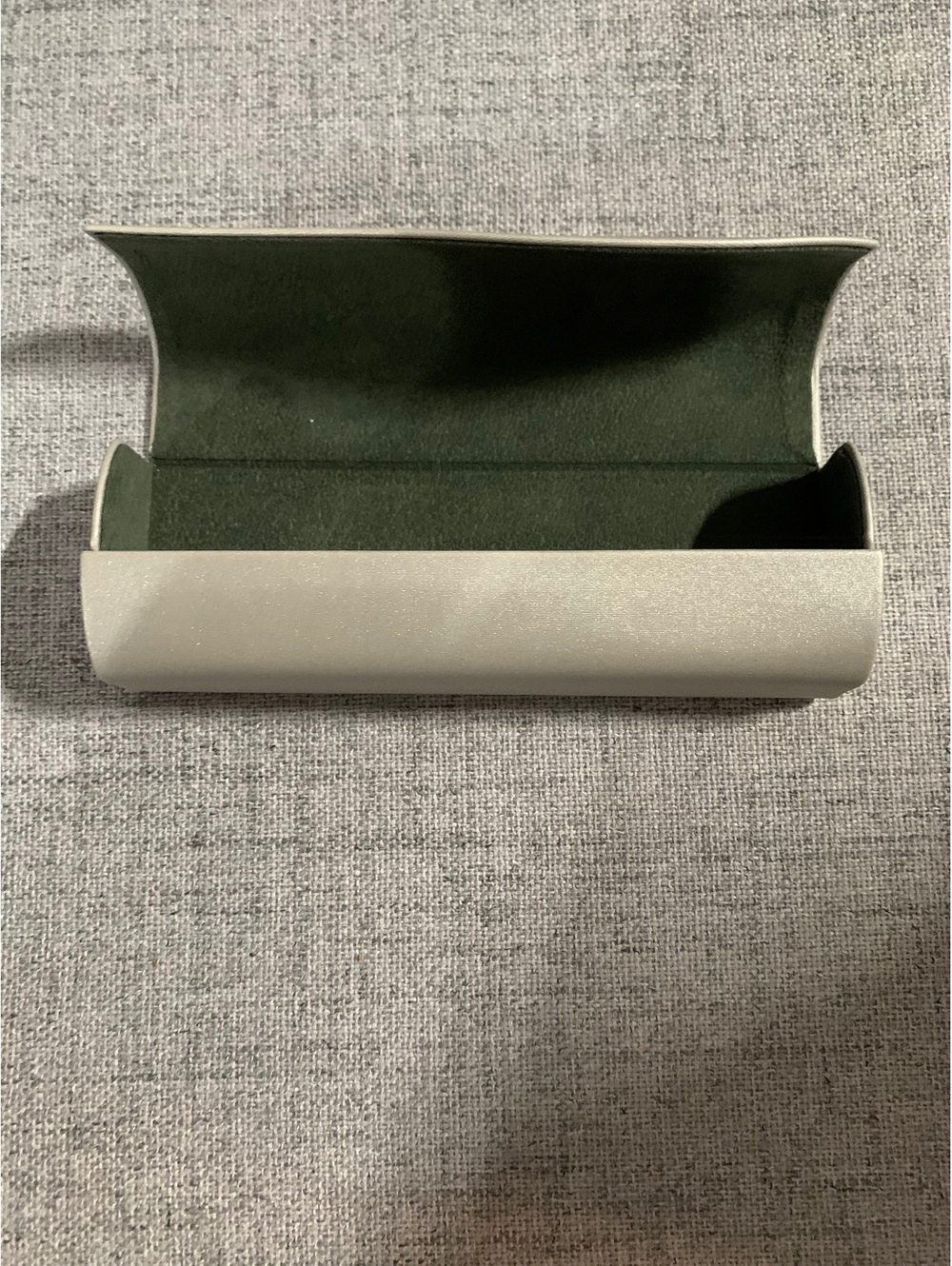 White and green eyeglasses case